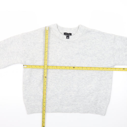 New Look Women's Grey Crew Neck Knit Jumper Size M