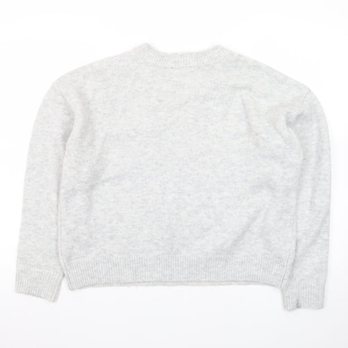 New Look Women's Grey Crew Neck Knit Jumper Size M