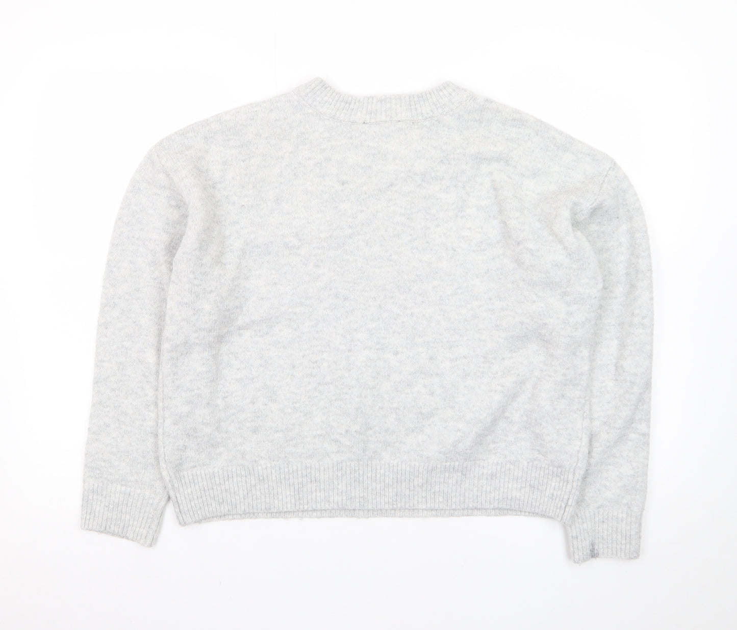 New Look Women's Grey Crew Neck Knit Jumper Size M