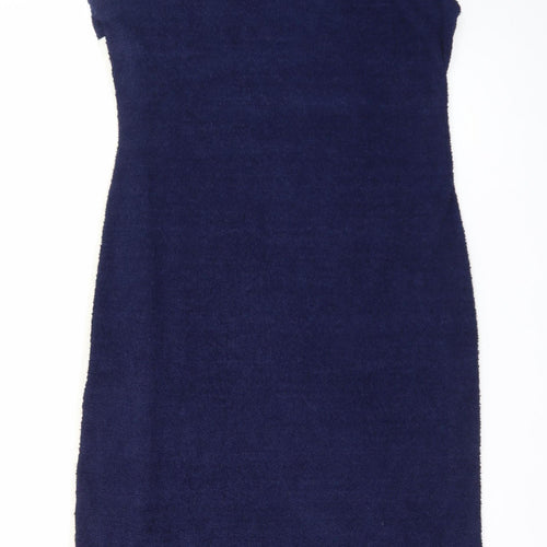 Cider Women Blue White Bodycon Knit Sleeveless Dress 2XL