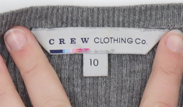 Crew Clothing Co. Women’s Grey Fair Isle Jumper Dress Size 10 Knit Long Sleeve