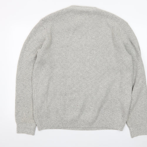 Marks and Spencer Mens Grey Chunky Knit Pullover Jumper XL Regular