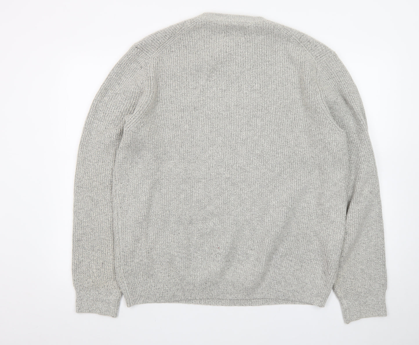 Marks and Spencer Mens Grey Chunky Knit Pullover Jumper XL Regular