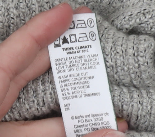 Marks and Spencer Mens Grey Chunky Knit Pullover Jumper XL Regular