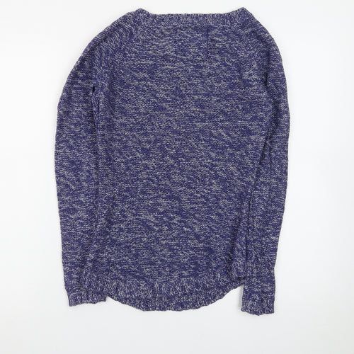 H&M Women Blue Cable-Knit Crew Neck Long Sleeve Pullover Jumper Size 8