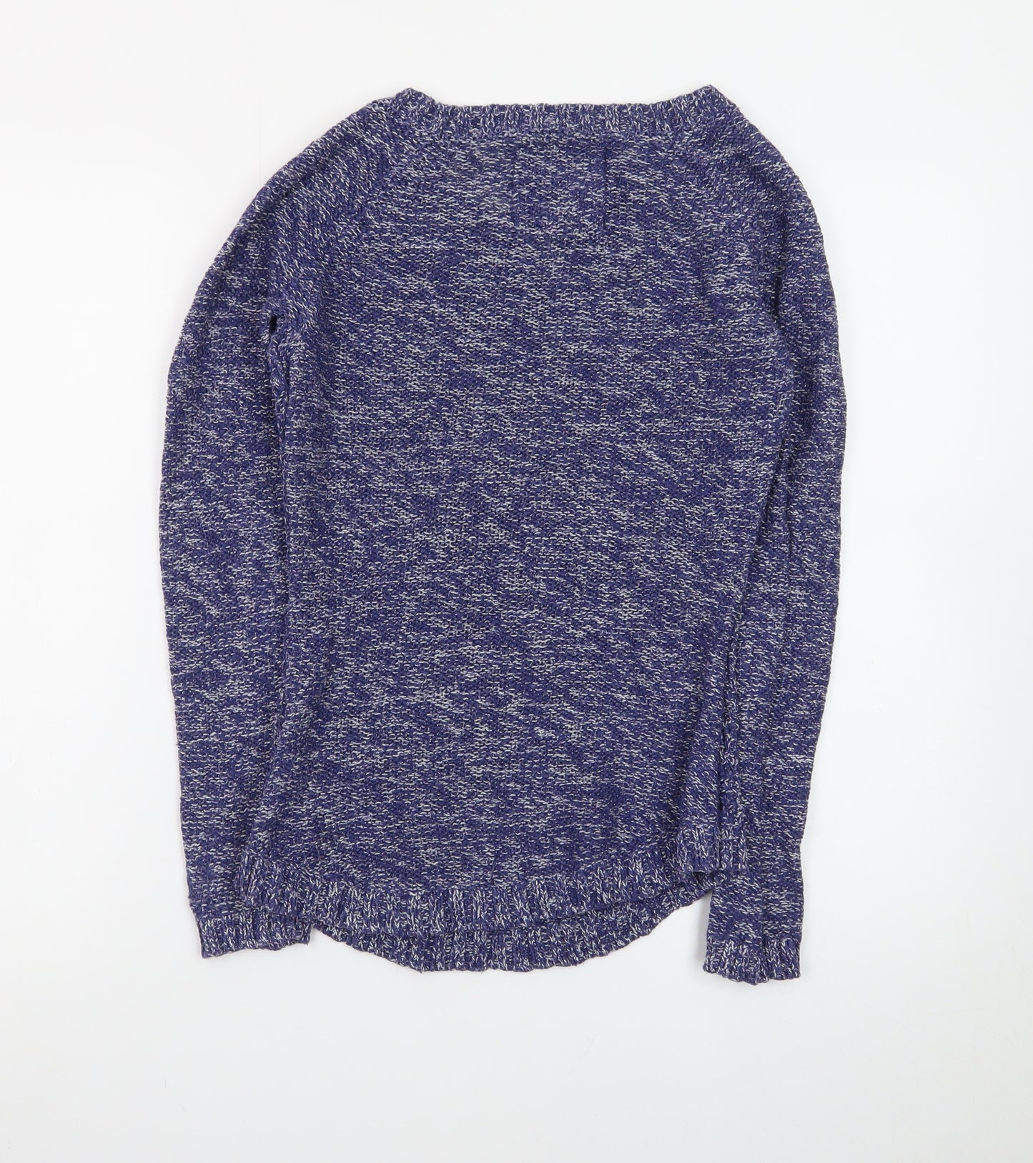 H&M Women Blue Cable-Knit Crew Neck Long Sleeve Pullover Jumper Size 8