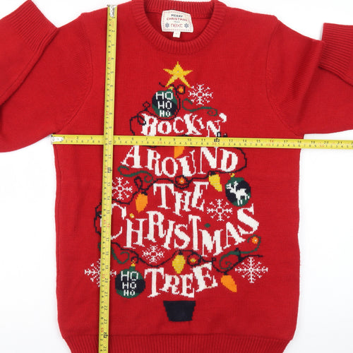 Next Women's Red Christmas Jumper Small Pullover Knit Sweater