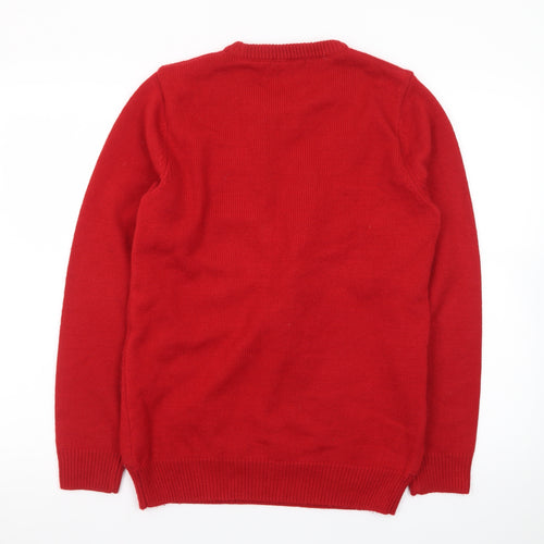 Next Women's Red Christmas Jumper Small Pullover Knit Sweater