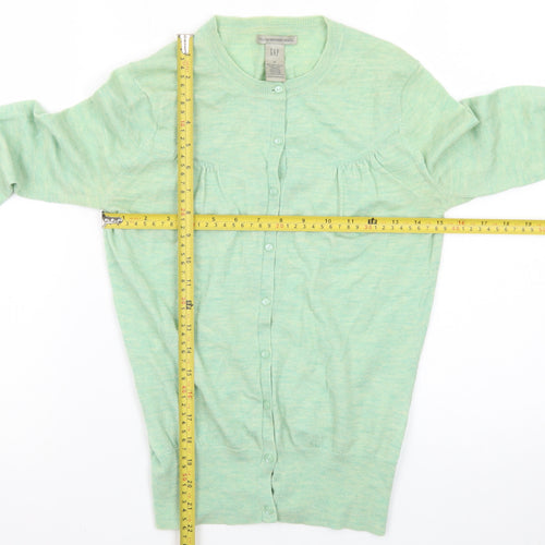 GAP Women’s Green Merino Wool Button-Up Cardigan M