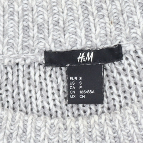 H&M Women Grey Cable-Knit Crew Neck Jumper Size 8
