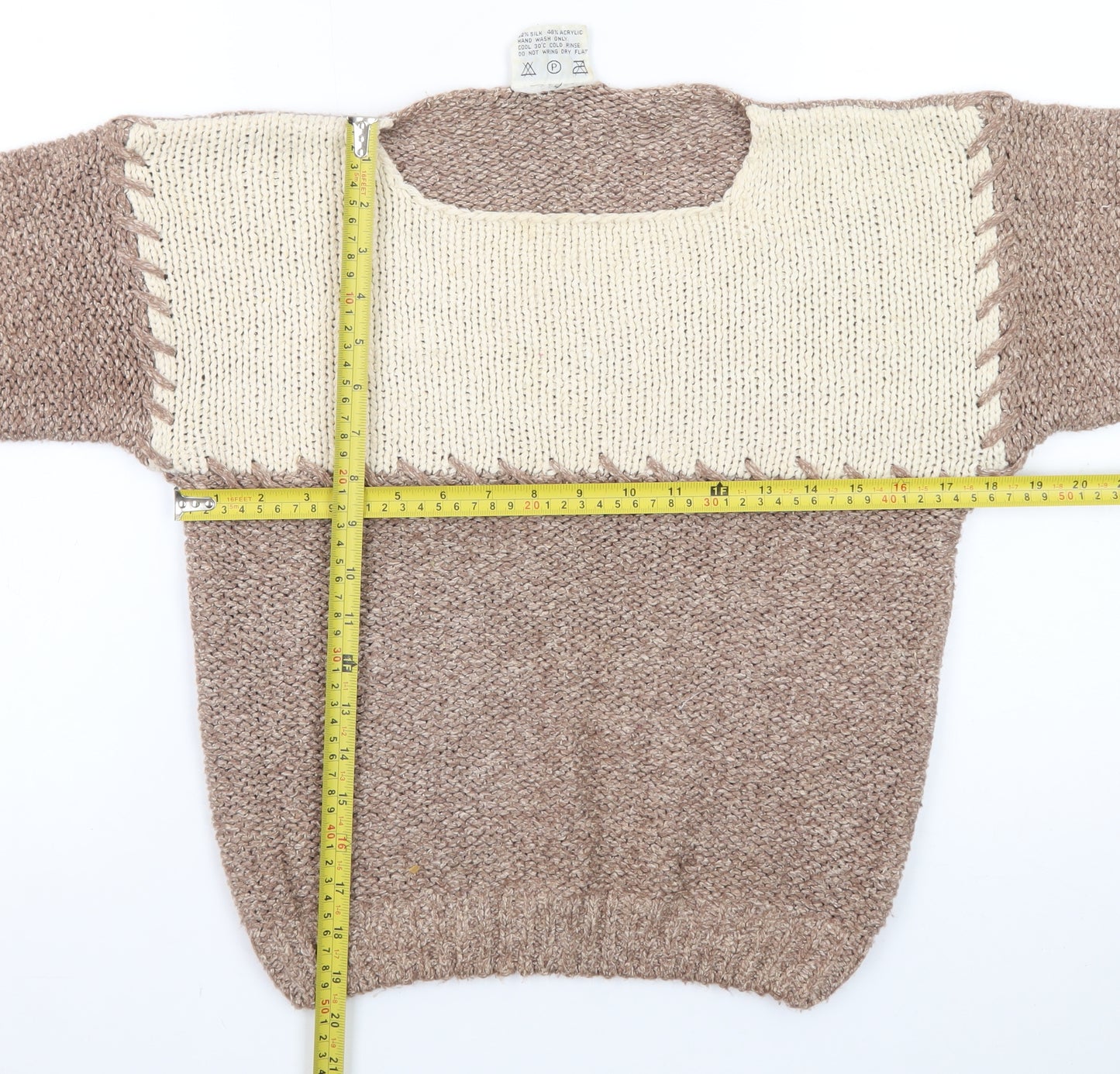 Jeffrey Rogers Women’s Beige Silk Blend Pullover Jumper L