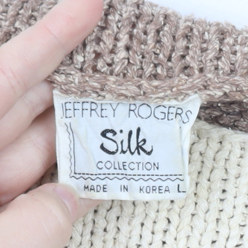 Jeffrey Rogers Women’s Beige Silk Blend Pullover Jumper L