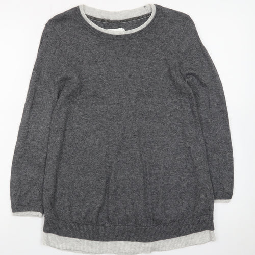 Made With Cashmere And Love Women's Grey Size 10 Crew Neck Jumper