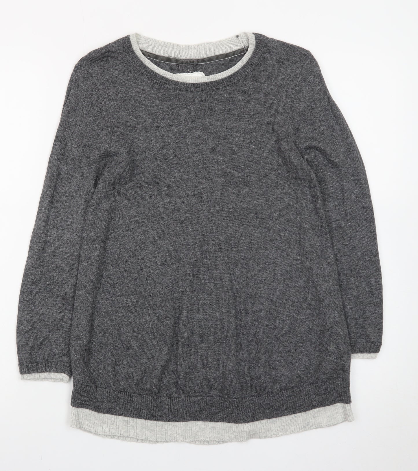 Made With Cashmere And Love Women's Grey Size 10 Crew Neck Jumper