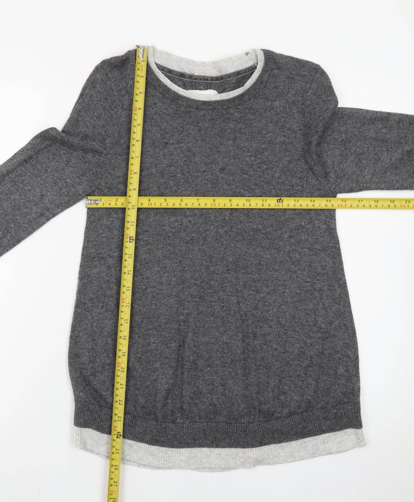 Made With Cashmere And Love Women's Grey Size 10 Crew Neck Jumper