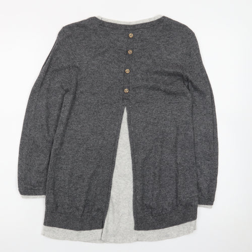 Made With Cashmere And Love Women's Grey Size 10 Crew Neck Jumper