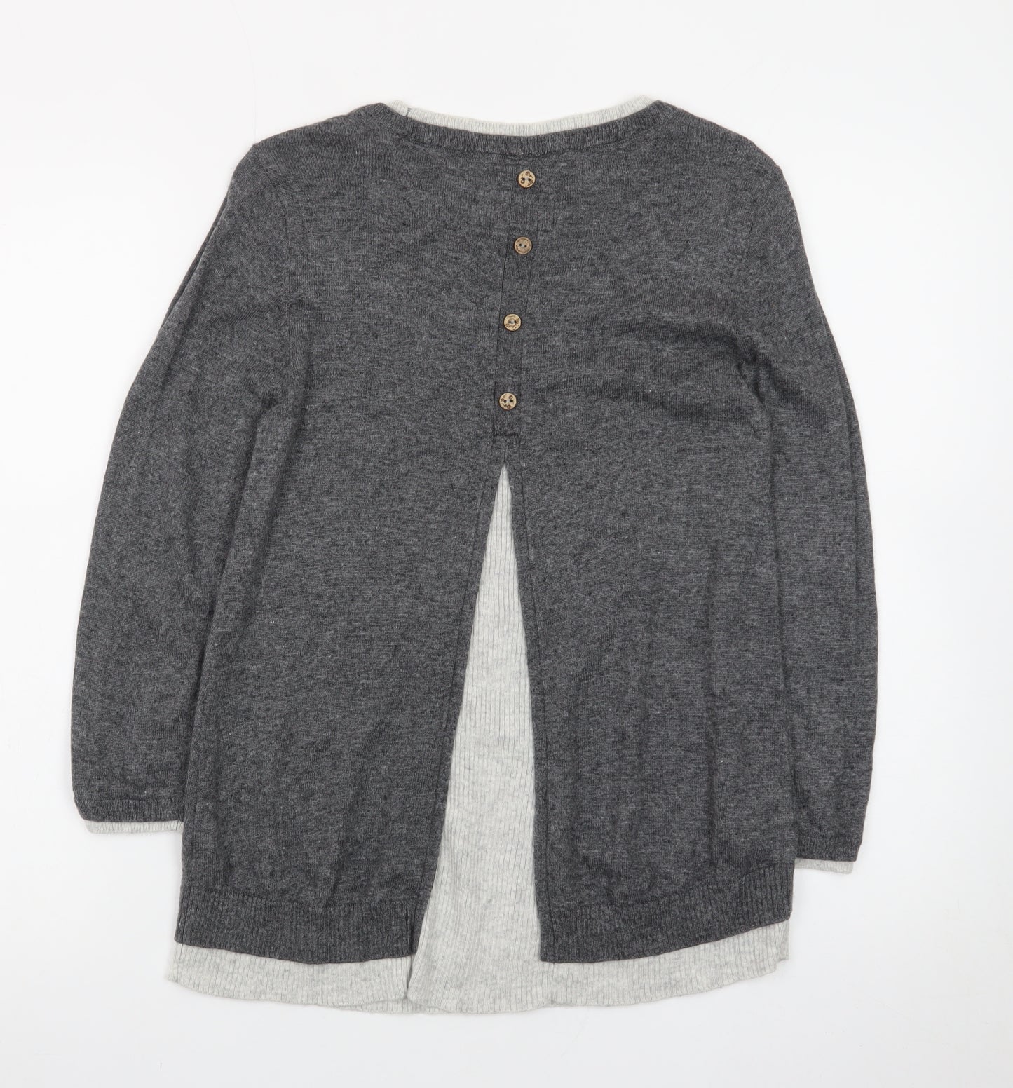 Made With Cashmere And Love Women's Grey Size 10 Crew Neck Jumper