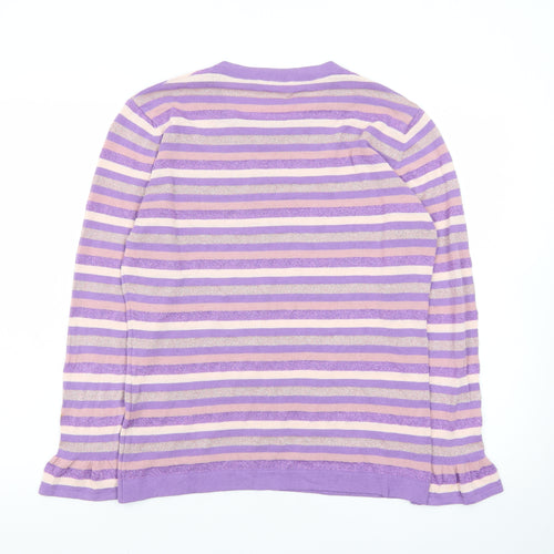 Kettlewell Women’s Purple Striped Crew Neck Jumper Size L