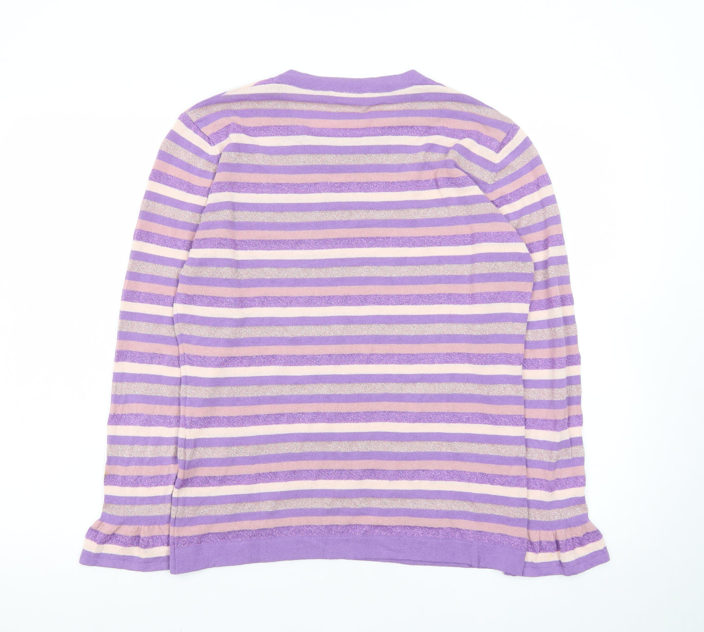 Kettlewell Women’s Purple Striped Crew Neck Jumper Size L