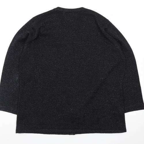 Bm Women's Black Beaded V-Neck Cardigan Size M