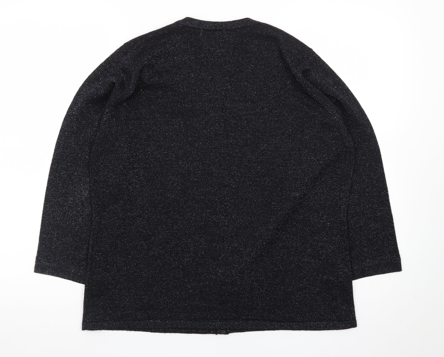 Bm Women's Black Beaded V-Neck Cardigan Size M