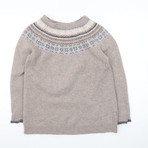 Paul Costelloe Women’s Beige Fair Isle Wool Blend Jumper UK 18