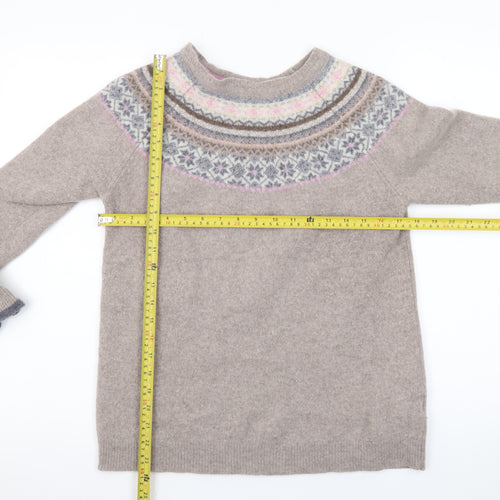 Paul Costelloe Women’s Beige Fair Isle Wool Blend Jumper UK 18