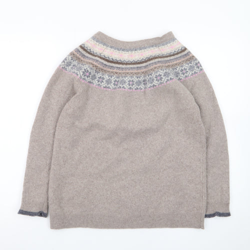 Paul Costelloe Women’s Beige Fair Isle Wool Blend Jumper UK 18