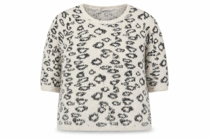 F&F Women's Beige Leopard Print Chunky Knit Pullover Jumper Size 20