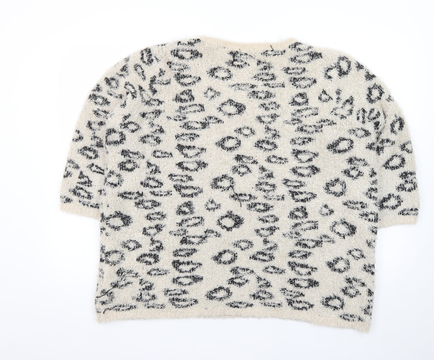 F&F Women's Beige Leopard Print Chunky Knit Pullover Jumper Size 20