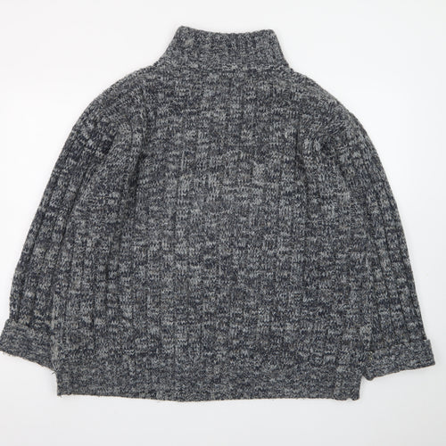 North Coast Men’s Grey XL Chunky 1/4 Zip Knit Jumper