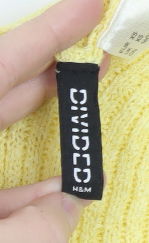 H&M Divided Women's Yellow Ribbed Knit V-Neck Tank Top XS