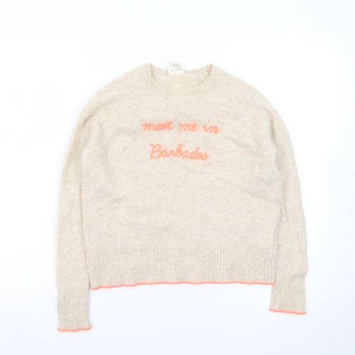 Golden Sun Women's Beige XS Cashmere Pullover Jumper Meet Me in Barbados