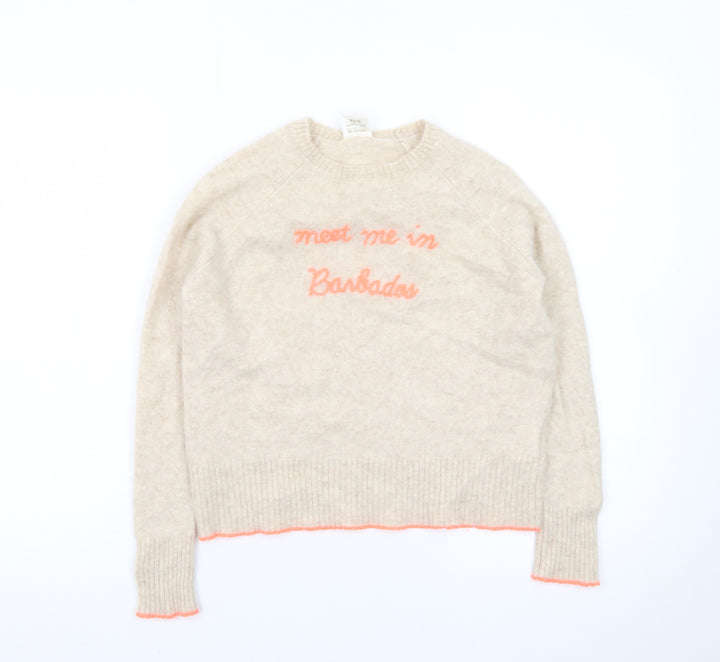 Golden Sun Women's Beige XS Cashmere Pullover Jumper Meet Me in Barbados