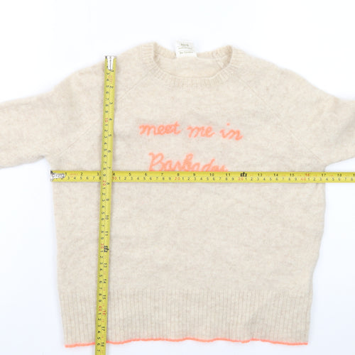 Golden Sun Women's Beige XS Cashmere Pullover Jumper Meet Me in Barbados