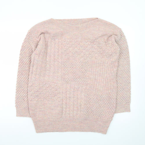 Marks and Spencer Women’s Pink Chunky-Knit Pullover Jumper Size 10