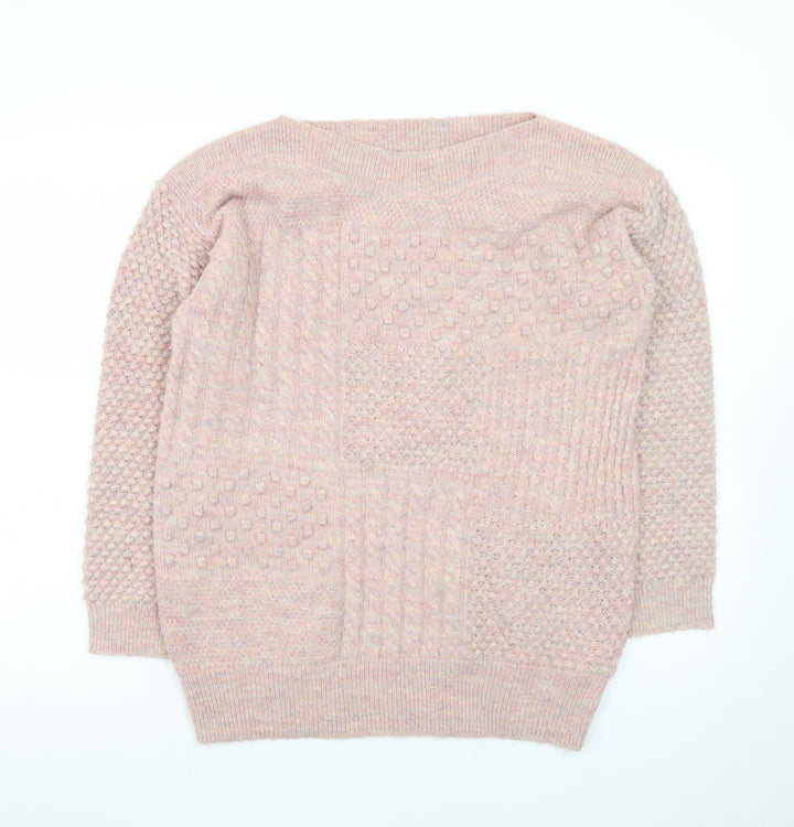 Marks and Spencer Women’s Pink Chunky-Knit Pullover Jumper Size 10