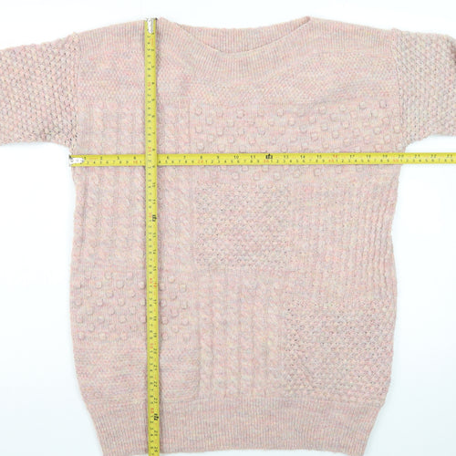 Marks and Spencer Women’s Pink Chunky-Knit Pullover Jumper Size 10
