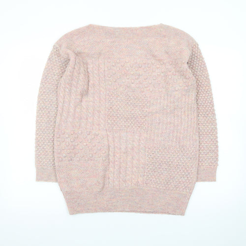 Marks and Spencer Women’s Pink Chunky-Knit Pullover Jumper Size 10