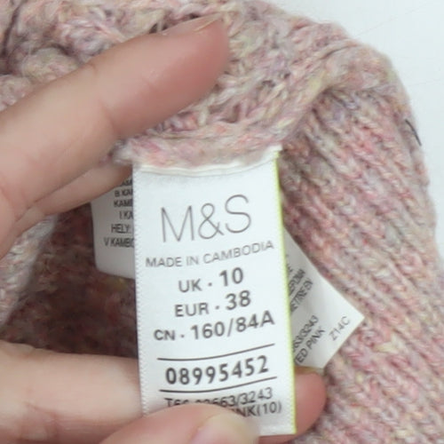 Marks and Spencer Women’s Pink Chunky-Knit Pullover Jumper Size 10