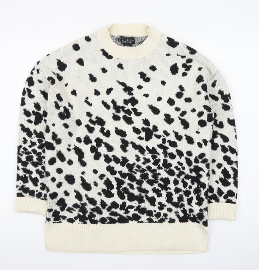 Nicole Miller Women’s Black & White Animal Print Knit Jumper Size S