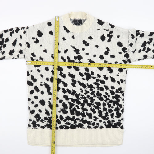 Nicole Miller Women’s Black & White Animal Print Knit Jumper Size S