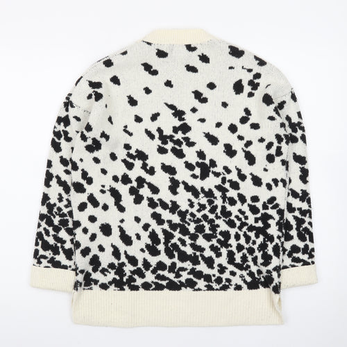 Nicole Miller Women’s Black & White Animal Print Knit Jumper Size S