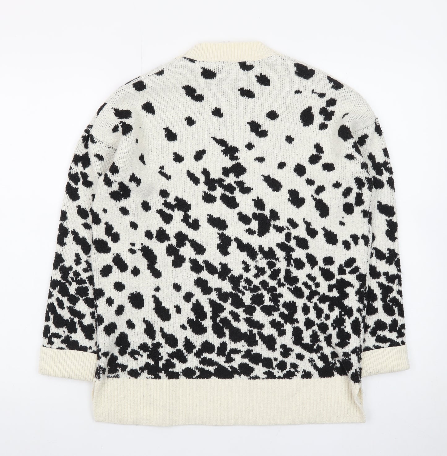 Nicole Miller Women’s Black & White Animal Print Knit Jumper Size S