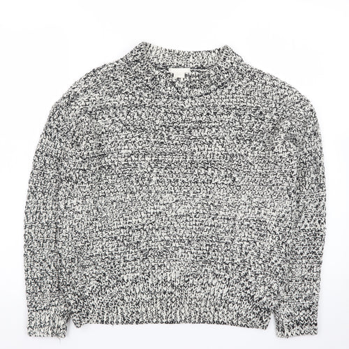 H&M Men’s Grey Chunky-Knit Cotton Pullover Jumper Size S