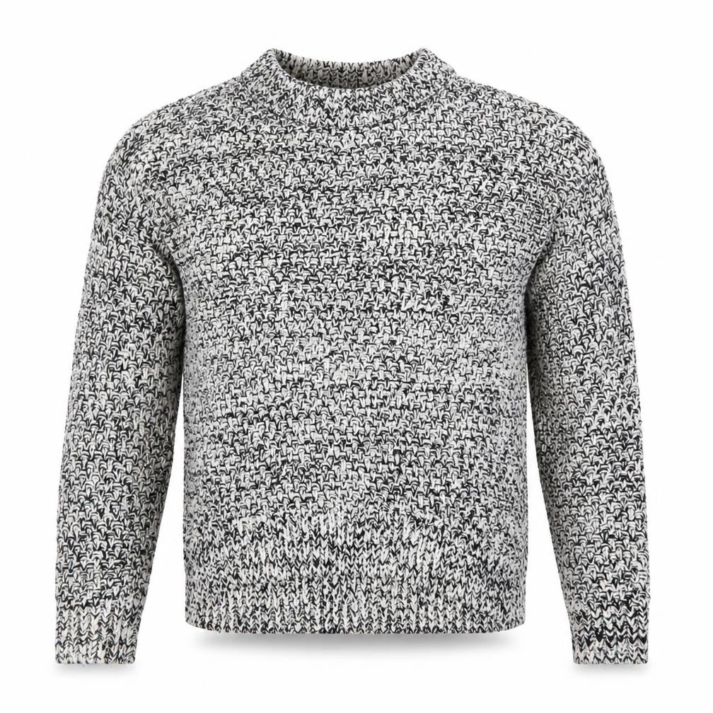 Front view of H&M Men’s Grey Chunky-Knit Cotton jumper, size S