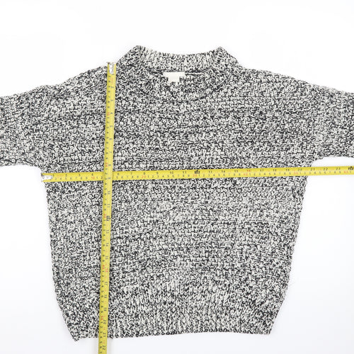 H&M Men’s Grey Chunky-Knit Cotton Pullover Jumper Size S