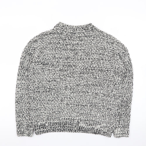 H&M Men’s Grey Chunky-Knit Cotton Pullover Jumper Size S