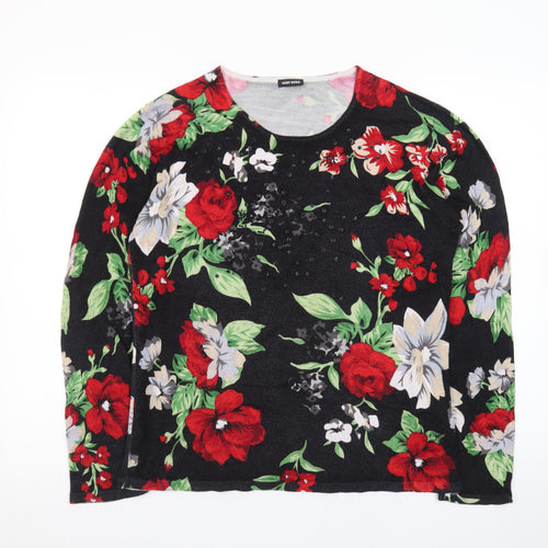 Gerry Weber Women's Multicoloured Floral Sequin Knit Jumper Size 16