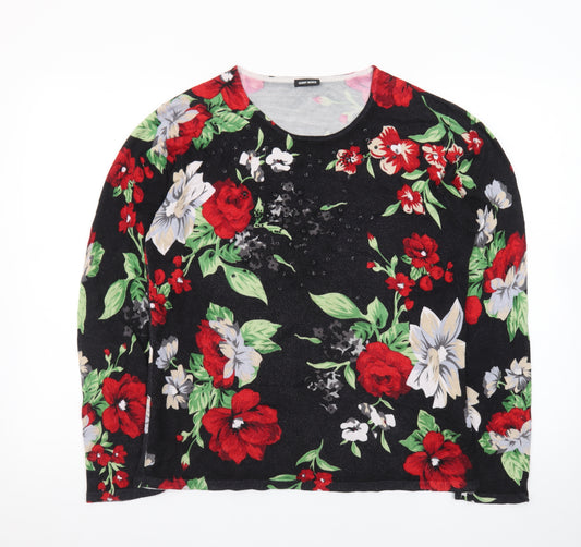 Gerry Weber Women's Multicoloured Floral Sequin Knit Jumper Size 16